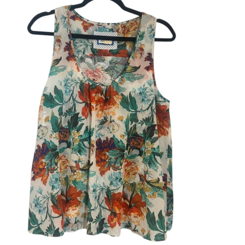 Anthropologie Meadow Rue‎ Floral Tulip Tank Y2K L